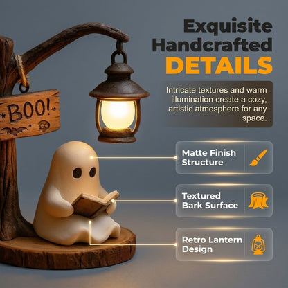 🔥Last Day 50% OFF 👻Reading Ghost LED Tree Light – Cosy Halloween Desk Decor 💡