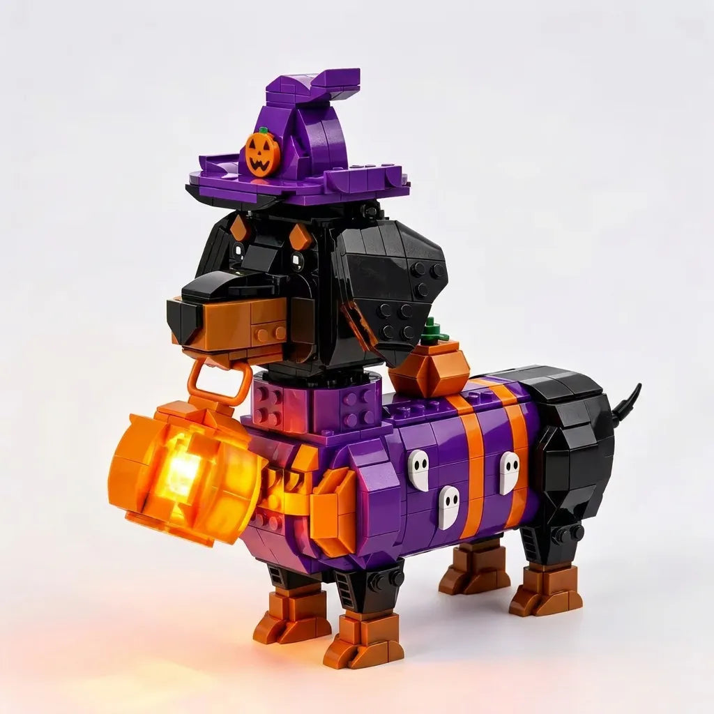 🐱🎃2026 Limited Edition – Halloween Midnight Cat & Jack-o'-Lantern Building Set