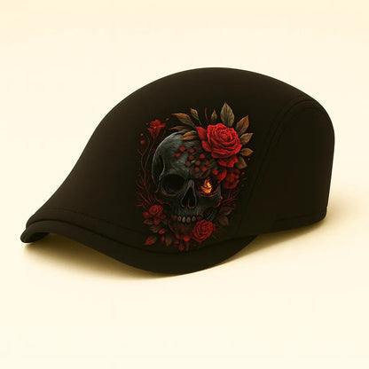 🔥LAST DAY 49% OFF - 💀Handcrafted Skull & Thorn Flat Cap