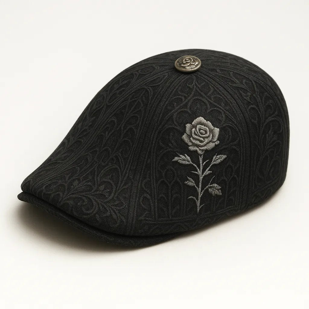 🔥LAST DAY 49% OFF - 💀Handcrafted Skull & Thorn Flat Cap